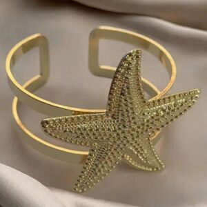 Gold Starfish Cuff Bracelet